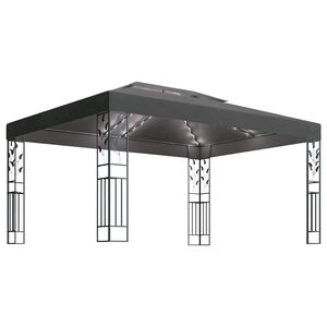 vidaXL Alt&aacute;n s dvojitou stř&iacute;&scaron;kou světeln&eacute; LED řetězy 3x4 m antracitov&yacute;