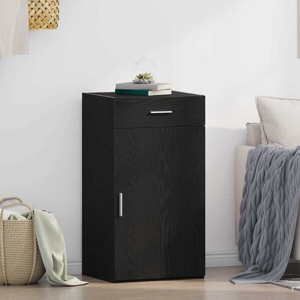 vidaXL Serv&iacute;rovac&iacute; skř&iacute;ň se z&aacute;suvkou Čern&yacute; dub 50 x 42,5 x 93 cm