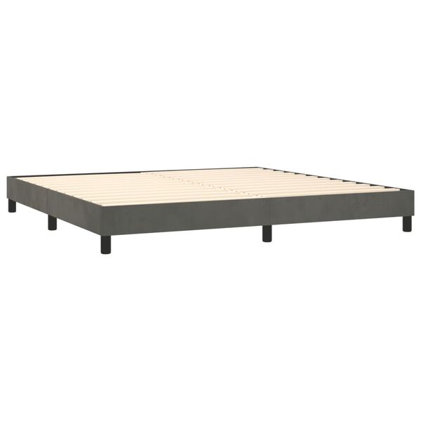 vidaXL Box spring postel s matrac&iacute; tmavě &scaron;ed&aacute; 200x200 cm samet