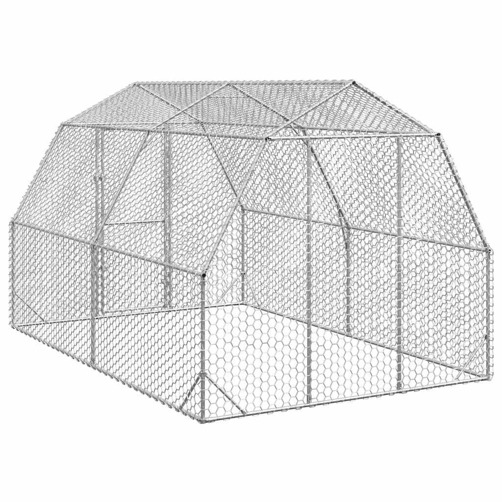 vidaXL Výběh pro slepice 2,5x4x2,25 m pozinkovaná ocel