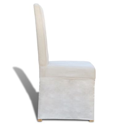 vidaXL Jídelní židle 4 ks krémové bílé textil
