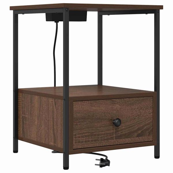 vidaXL Nočn&iacute; skř&iacute;ňka Hněd&yacute; dub 42 x 41 x 56 cm kompozitn&iacute; dřevo