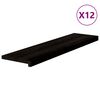 vidaXL N&aacute;&scaron;lapy na schody 12 ks hnědo-čern&eacute; 100x25x2 cm masivn&iacute; dub