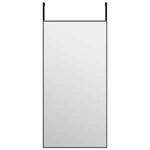 vidaXL Zrcadlo na dveře čern&eacute; 40 x 80 cm sklo a hlin&iacute;k