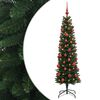 vidaXL &Scaron;t&iacute;hl&yacute; uměl&yacute; v&aacute;nočn&iacute; stromek s v&aacute;nočn&iacute;mi koulemi 120 cm 150 LED