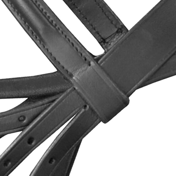 Kožen&aacute; uzda s otěžemi a udidlem čern&aacute; full