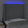 vidaXL Čelo postele s LED světle &scaron;ed&eacute; 93x16x118/128 cm textil