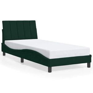 vidaXL R&aacute;m postele bez matrace Hanko tmavě zelen&aacute; 80 x 200 cm samet