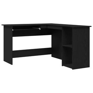 vidaXL Rohov&yacute; psac&iacute; stůl Čern&yacute; dub 120 x 140 x 75 cm Kompozitn&iacute; dřevo