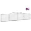 vidaXL Klenut&eacute; gabionov&eacute; ko&scaron;e 7 ks 400x30x80/100 cm pozinkovan&eacute; železo
