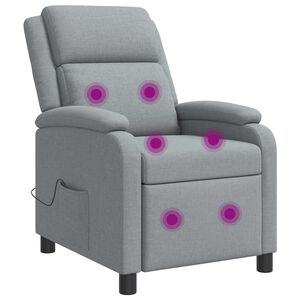 vidaXL Mas&aacute;žn&iacute; polohovac&iacute; křeslo Světle &scaron;ed&aacute; Textil
