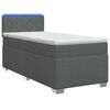 vidaXL Box spring postel s matrac&iacute; a LED Tmavě &scaron;ed&aacute; jednoduch&yacute; Textil