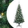 vidaXL Uměl&yacute; osvětlen&yacute; v&aacute;nočn&iacute; stromeček Zelen&aacute; 180 cm PVC a kov