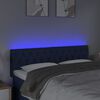 vidaXL Čelo postele s LED modr&eacute; 144 x 7 x 78/88 cm textil