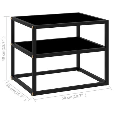 vidaXL Konzolový stolek černý 50 x 40 x 40 cm tvrzené sklo