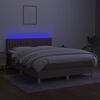 vidaXL Box spring postel s matrac&iacute; a LED taupe 140x200 cm textil