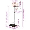 vidaXL Basketbalov&yacute; ko&scaron; b&iacute;l&yacute; 216&ndash;250 cm polyethylen