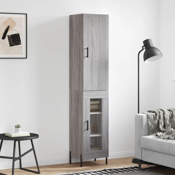 vidaXL Skř&iacute;ň highboard &scaron;ed&aacute; sonoma 34,5 x 34 x 180 cm kompozitn&iacute; dřevo