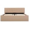 vidaXL R&aacute;m postele s &uacute;ložn&yacute;m prostorem cappuccino uměl&aacute; kůže 140x200cm