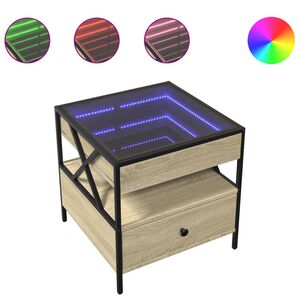 vidaXL Konferenčn&iacute; stolek s Infinity LED dub sonoma 50 x 50 x 51 cm