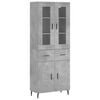 vidaXL Skř&iacute;ň highboard betonově &scaron;ed&aacute; 69,5x34x180 cm kompozitn&iacute; dřevo