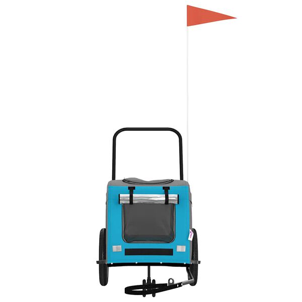 vidaXL Voz&iacute;k za kolo pro dom&aacute;c&iacute; mazl&iacute;čky s &uacute;loži&scaron;těm modr&aacute; a &scaron;ed&aacute;