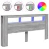 vidaXL Čelo postele s LED &scaron;ed&eacute; sonoma 200 x 18,5 x 103,5 cm kompozit
