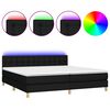 vidaXL Box spring postel s matrac&iacute; a LED čern&aacute; 200x200 cm textil