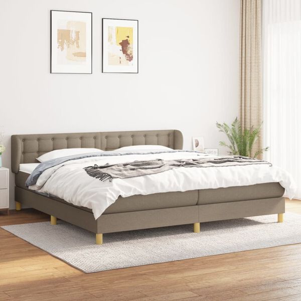 vidaXL Box spring postel s matrac&iacute; taupe 200x200 cm textil