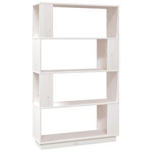 vidaXL Knihovna / dělic&iacute; stěna b&iacute;l&aacute; 80 x 25 x 132 cm masivn&iacute; borovice