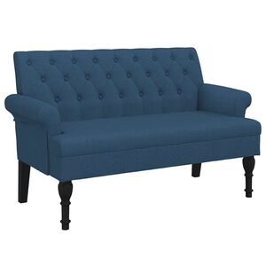 vidaXL Lavice s opěradlem modr&aacute; 120 x 62 x 75,5 cm textil