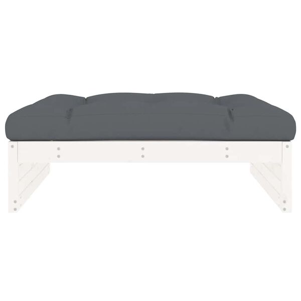 vidaXL Zahradn&iacute; podnožka b&iacute;l&aacute; 120 x 80 cm masivn&iacute; borov&eacute; dřevo