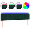 vidaXL Čelo postele s LED tmavě zelen&eacute; 180x5x78/88 cm samet