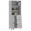 vidaXL Skř&iacute;ň highboard betonově &scaron;ed&aacute; 69,5x34x180 cm kompozitn&iacute; dřevo