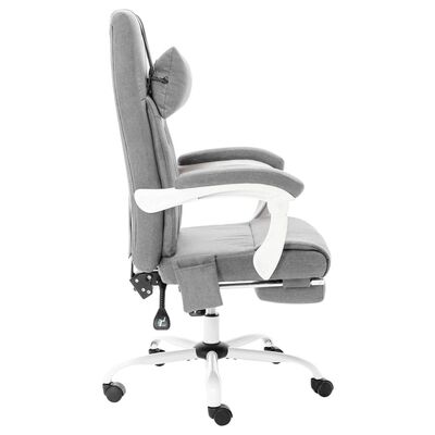vidaXL Masážní kancelářská židle šedá textil