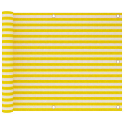 vidaXL Balkonová zástěna žluto-bílá 75 x 300 cm HDPE