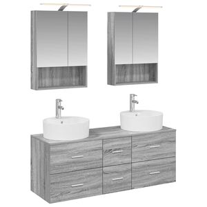 vidaXL Sada koupelnov&eacute;ho n&aacute;bytku 5 pcs &Scaron;ed&yacute; Sonoma