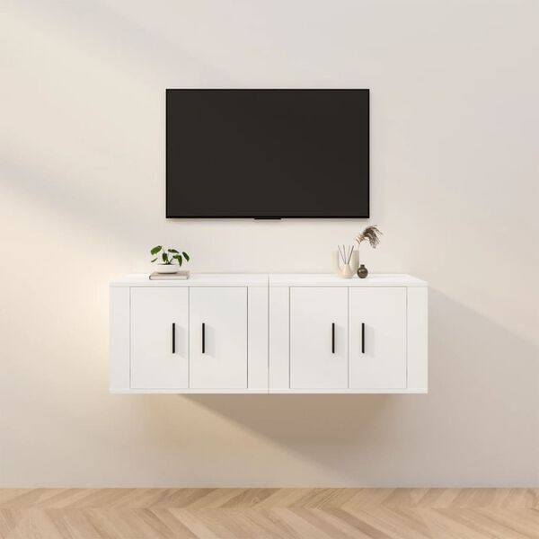 vidaXL N&aacute;stěnn&eacute; TV skř&iacute;ňky 2 ks b&iacute;l&eacute; 57 x 34,5 x 40 cm
