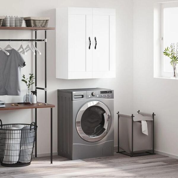 vidaXL N&aacute;stěnn&aacute; skř&iacute;ňka b&iacute;l&aacute; 69,5 x 34 x 90 cm kompozitn&iacute; dřevo