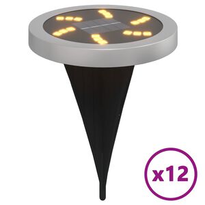 vidaXL Sol&aacute;rn&iacute; zemn&iacute; světla s hroty venkovn&iacute; 12 ks tepl&aacute; b&iacute;l&aacute;