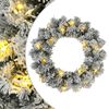 vidaXL V&aacute;nočn&iacute; věnec Zelen&aacute; a b&iacute;l&aacute; &Oslash; 30 cm PVC 25 LED