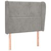 vidaXL Čelo postele typu u&scaron;&aacute;k světle &scaron;ed&eacute; 93 x 23 x 118/128 cm samet