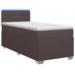 vidaXL Box spring postel s matrac&iacute; a LED Tmavě hněd&aacute; 90 x 190 cm