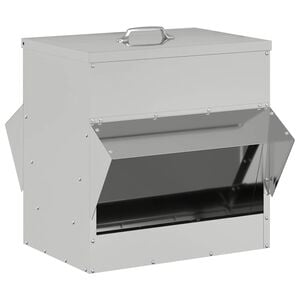 vidaXL Krm&iacute;tko pro slepice Stř&iacute;brn&aacute; 40,5 x 45 x 41 cm 20 kg