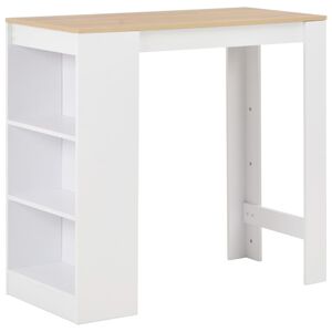 vidaXL Barov&yacute; stůl s reg&aacute;lem b&iacute;l&yacute; 110 x 50 x 103 cm