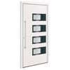 vidaXL Vchodov&eacute; dveře b&iacute;l&eacute; 110 x 210 cm hlin&iacute;k a PVC