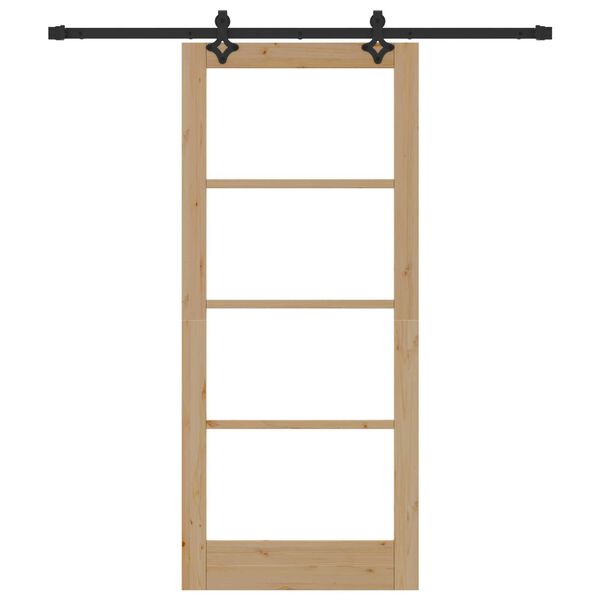 vidaXL Posuvn&eacute; dveře ORKDAL Přirozen&aacute; a čern&aacute; 86 x 198,5 cm