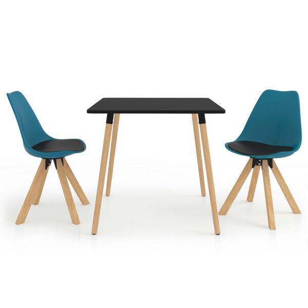 vidaXL 3d&iacute;ln&yacute; j&iacute;deln&iacute; set čern&yacute; a tyrkysov&yacute;