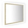 vidaXL LED koupelnov&eacute; zrcadlo dub sonoma 60 x 8,5 x 37 cm akrylov&eacute;