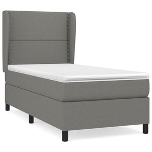 vidaXL Box spring postel s matrac&iacute; tmavě &scaron;ed&aacute; 90x190 cm textil